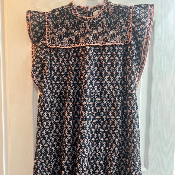 NEW SEA Girl's Jasper Smocked Dress Ditsy Floral Sleeveless NWT RUFFLE TRIM - Picture 2 of 7